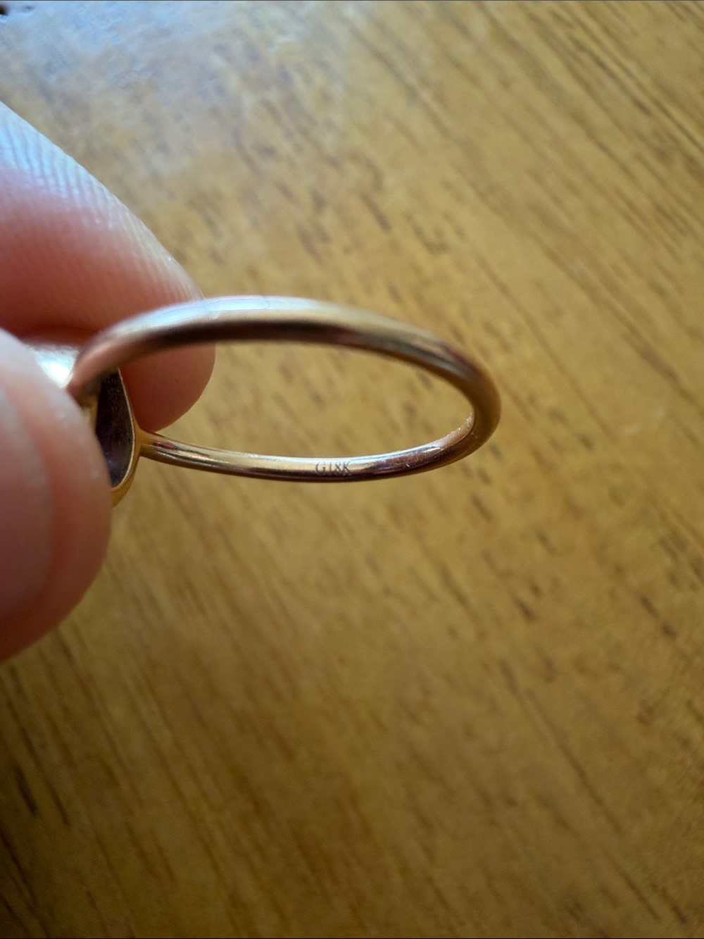 18k Rose Gold Synthetic Alexandrite Ring - Picture 5 of 6